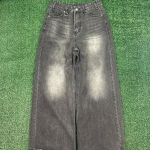 Black wide leg jeans